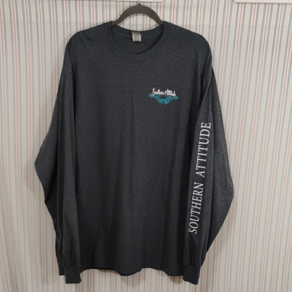Southern Attitude Charcoal Grey Long Sleeve Shirt XXL